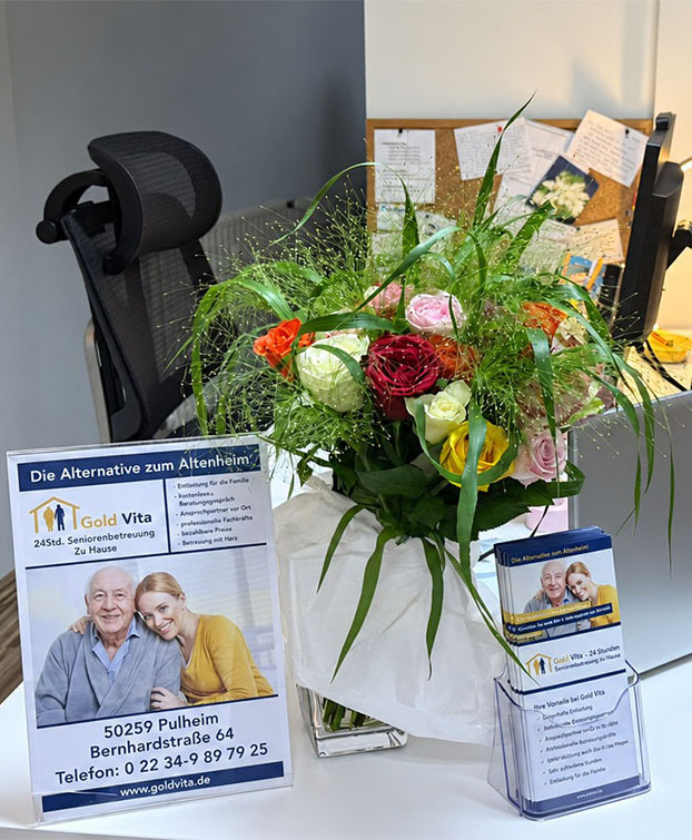 Blumenstrauß als Dankeschön für Gold Vita
